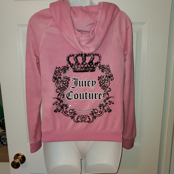 Juicy Couture Jackets & Blazers - Juicy Couture Pink Studded Embroidered Sweatshirt